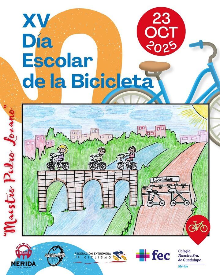 Cartel anunciador del XV Día Escolar de la Bicicleta.